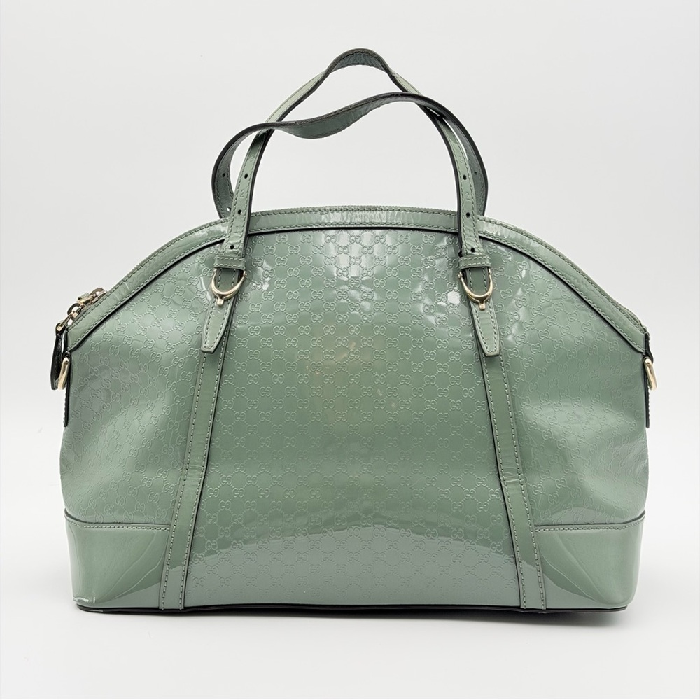 GUCCI MICROGUCCISSIMA NICE PATENT LEATHER DOME SATCHEL – GREEN - Picture 3 of 11